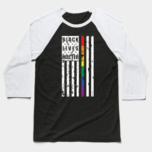 Black Queer Lives Matter - White Baseball T-Shirt